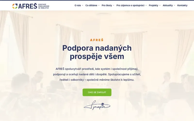Náhled webu AFREŠ