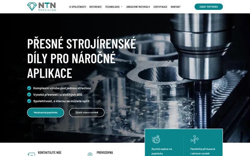 Náhled webu NTN Precision
