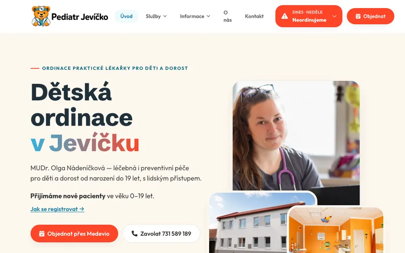 Náhled webu Pediatr Jevíčko