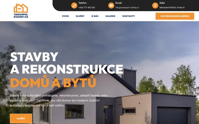 Náhled webu Vanaspol stavby