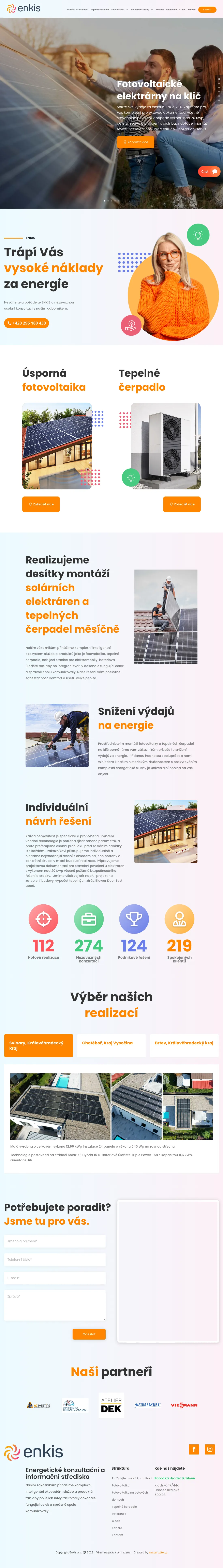 Náhled webu ENKIS