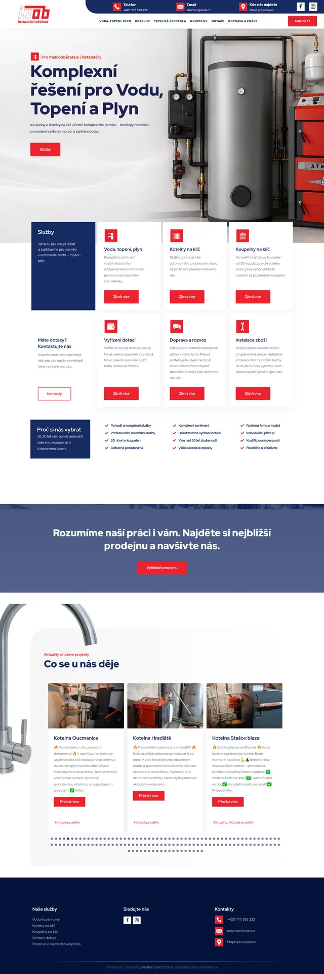 Náhled webu INOB — instalační obchod